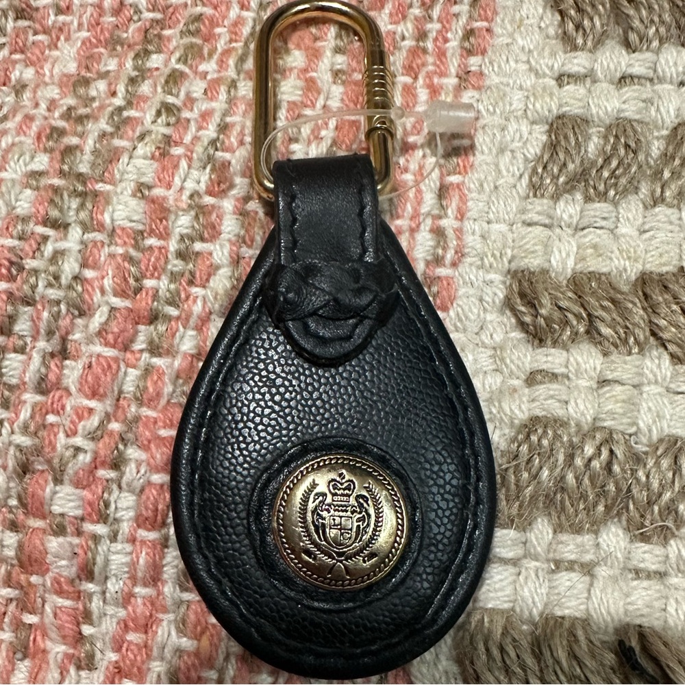 Vintage LEATHER Liz Claiborne keychain